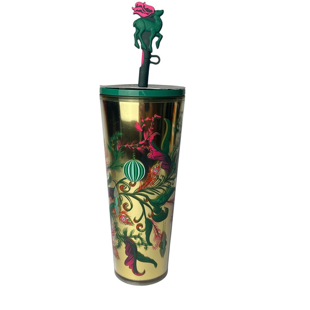 Starbucks 2024 Holiday Reindeer Cold Cup Peacock Collection NWT